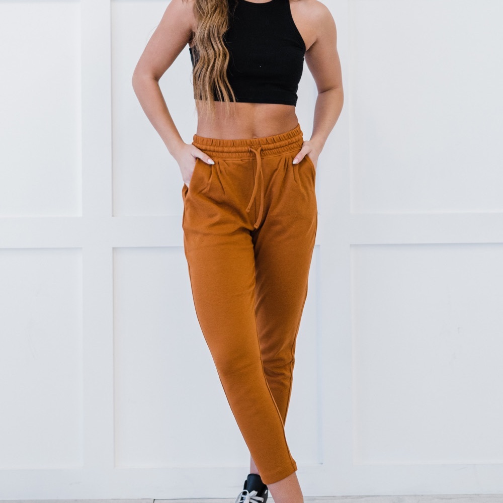Zenana Elastic Waistband Ankle Pants with Side Pockets